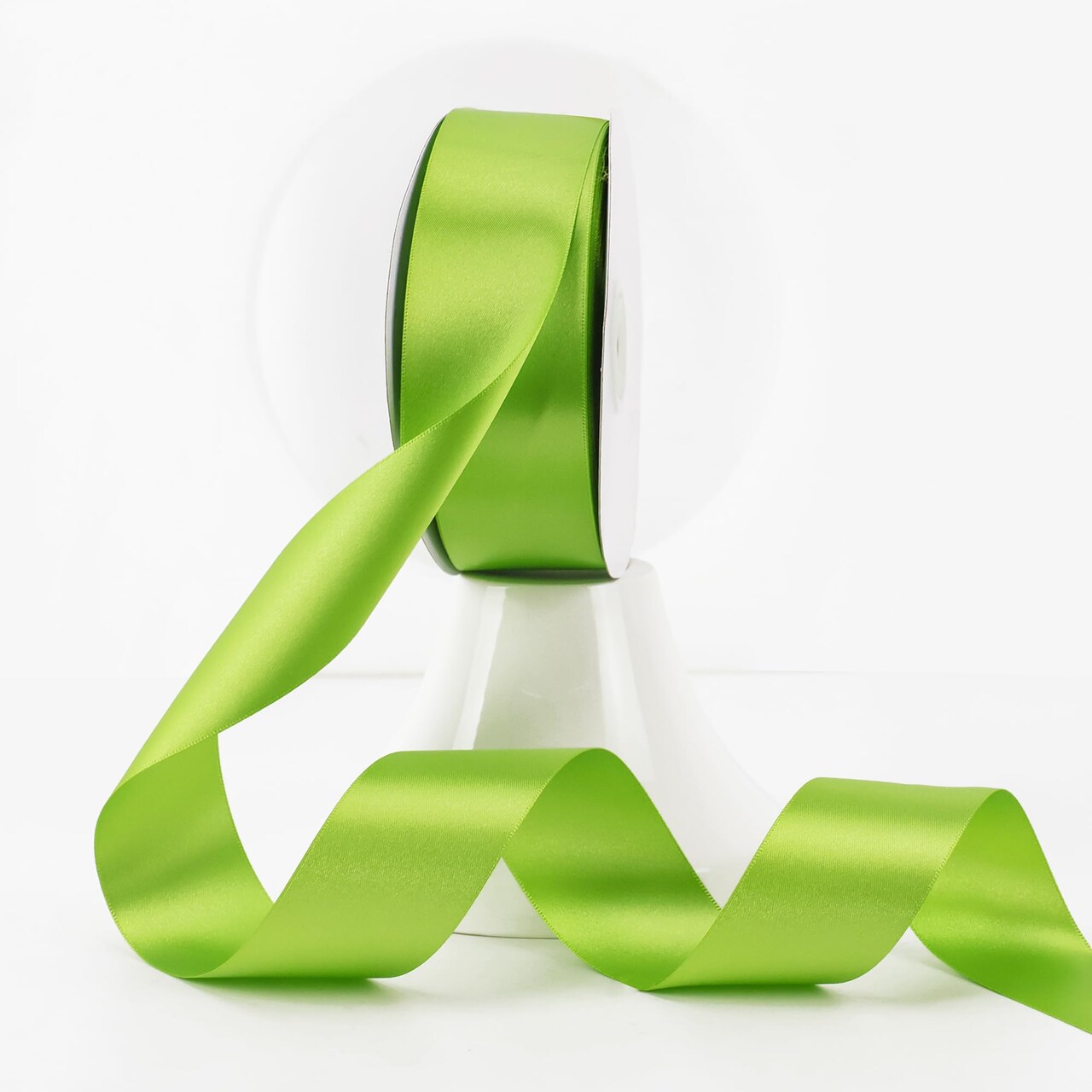 Lime Satin Ribbon 1-1/2 inch Lime Ribbon Double Faced Satin Ribbon by 50 Yards Lime Green Ribbon for Christmas Tree, Wreaths, Crafts, Satin Weddings, Flower Bouquet, Holiday Decorating